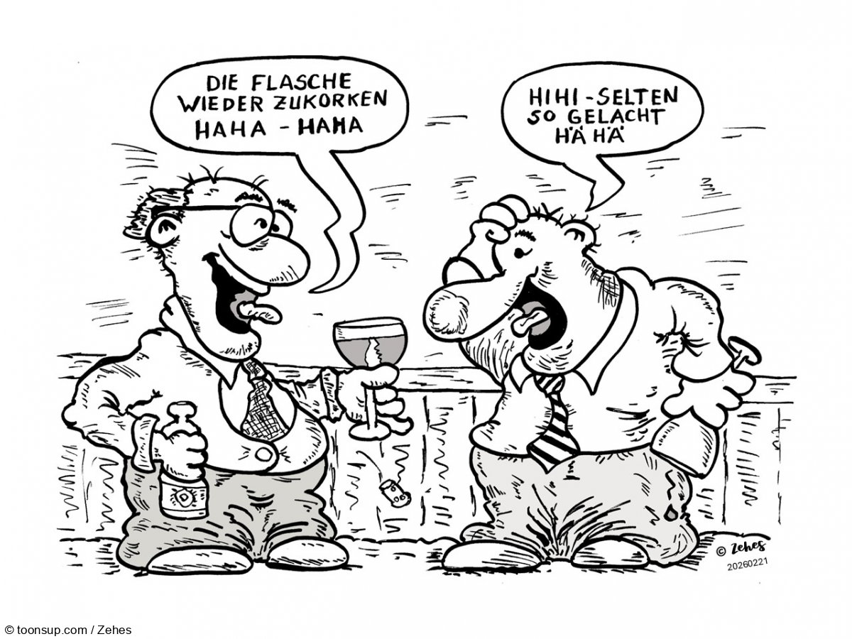 Cartoon: Einen bechern macht fröhlich 1