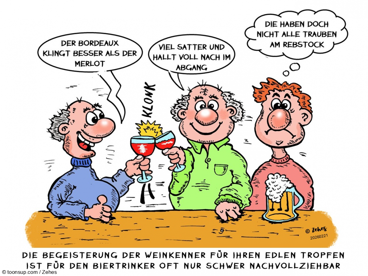 Cartoon: Weinkenner unter sich 1