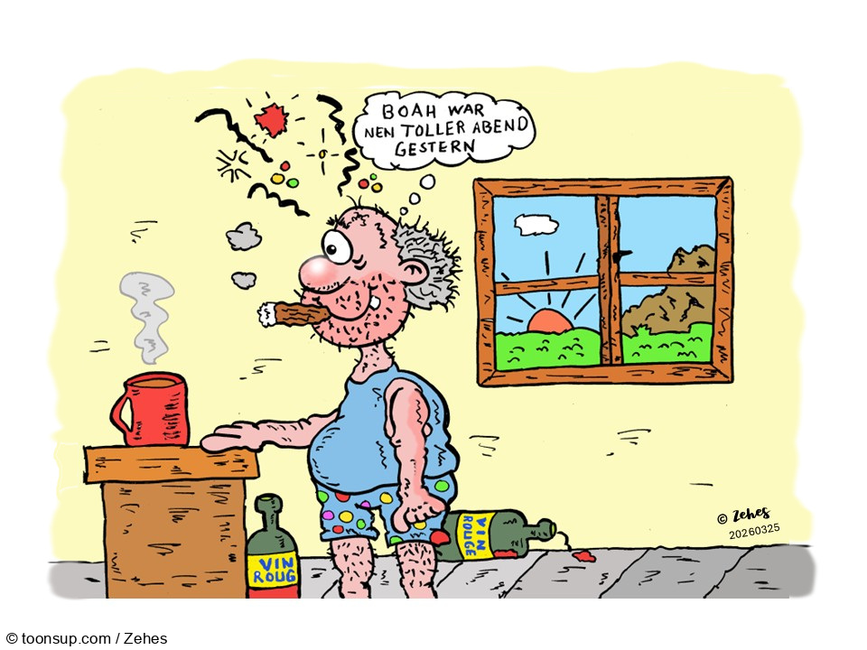 Cartoon: am nächsten Morgen 1