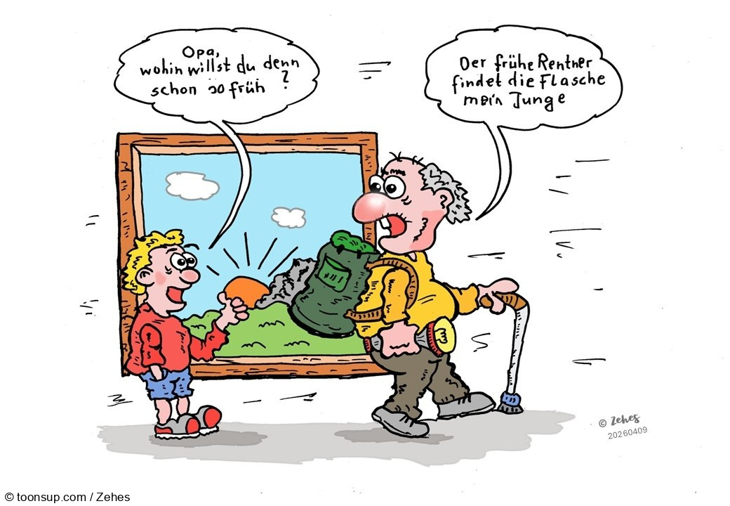 Cartoon: Der frühe Vogel und so 1