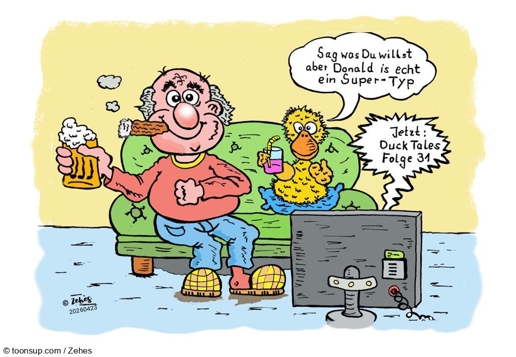 Cartoon: gemütlicher Fernsehabend 1