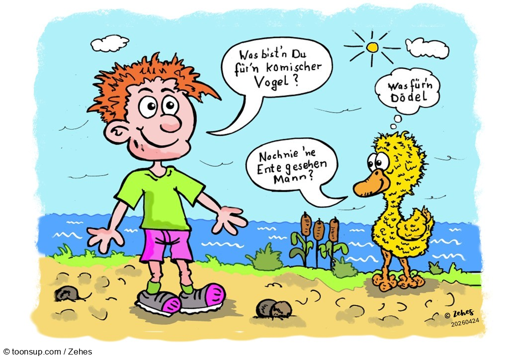 Cartoon: Begegnung am See 1