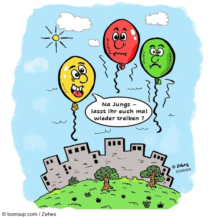 Cartoon: Über den Wolken ... 1