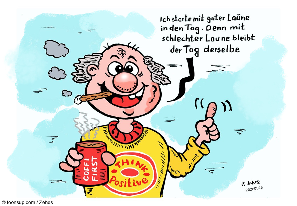 Cartoon: Start in den Tag 1