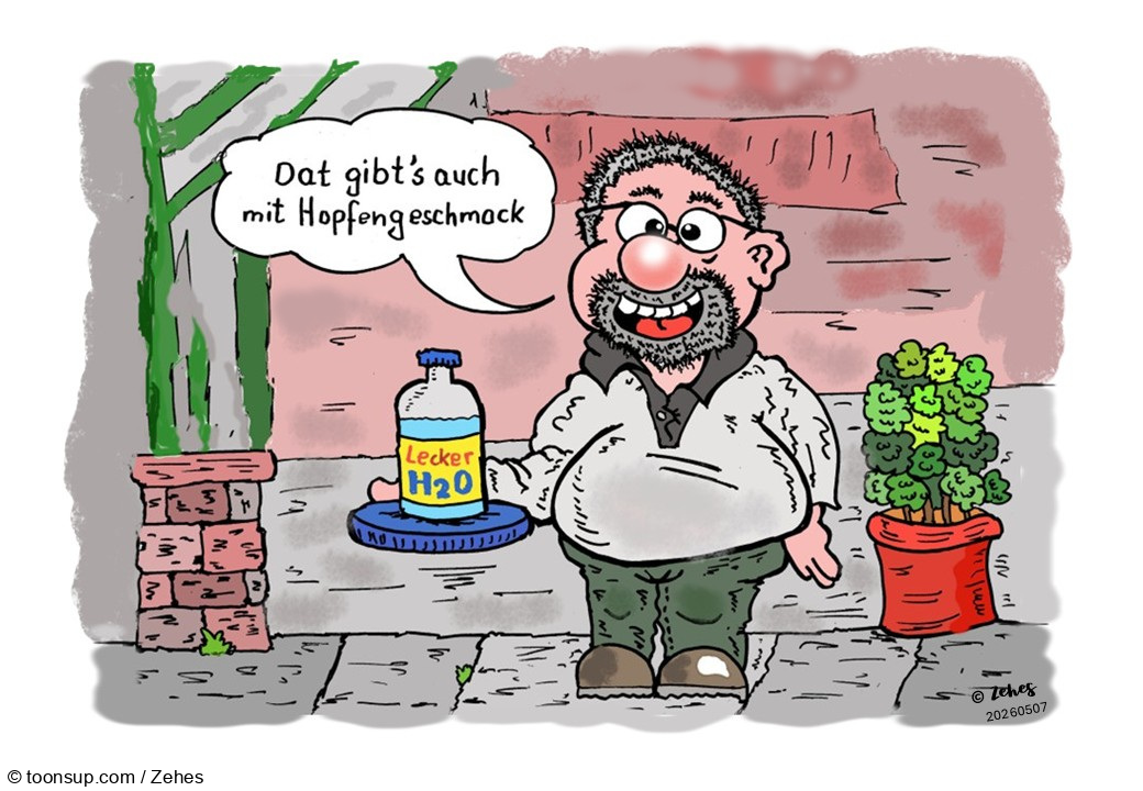 Cartoon: Genug trinken bei Hitze 1