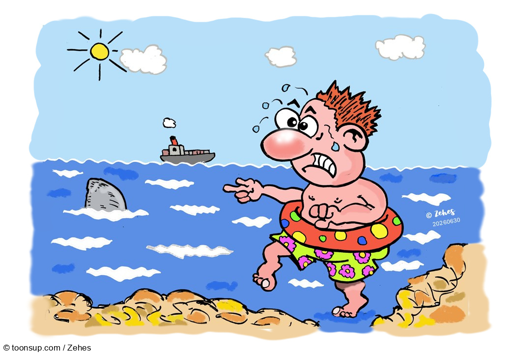 Cartoon: Fun at the beach 1