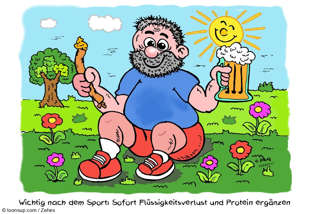 Cartoon: Nach dem Sport 1