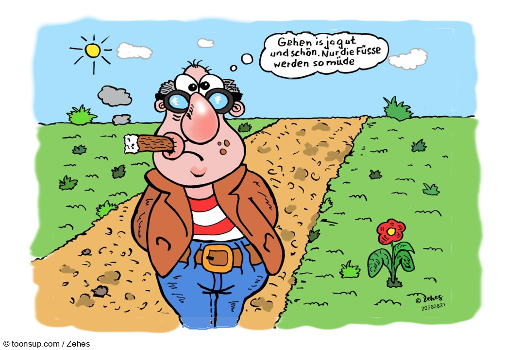 Cartoon: 10.000 Schritte täglich 1