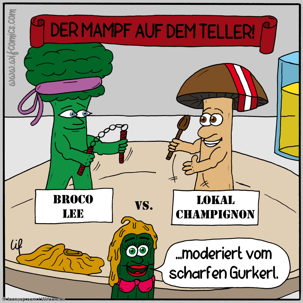 Cartoon: Das vegane Duell 1