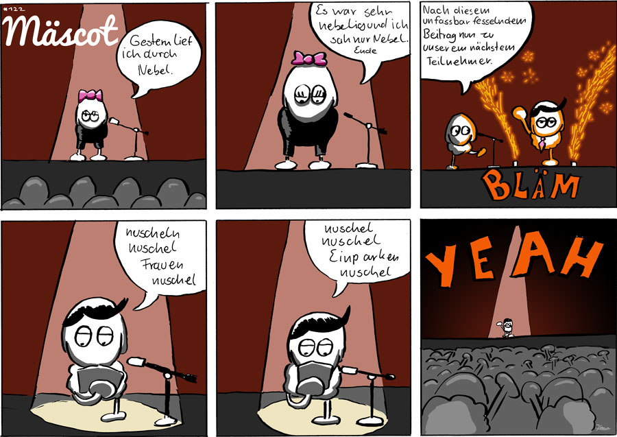 Cartoon: Poetryslam und Comedy  Mäscot #122 1