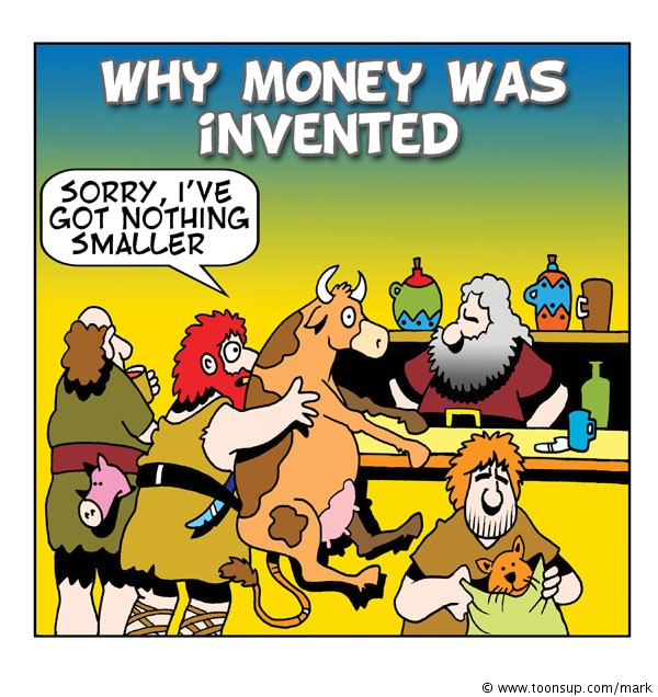 Cartoon: Why money was invented - Toonsup