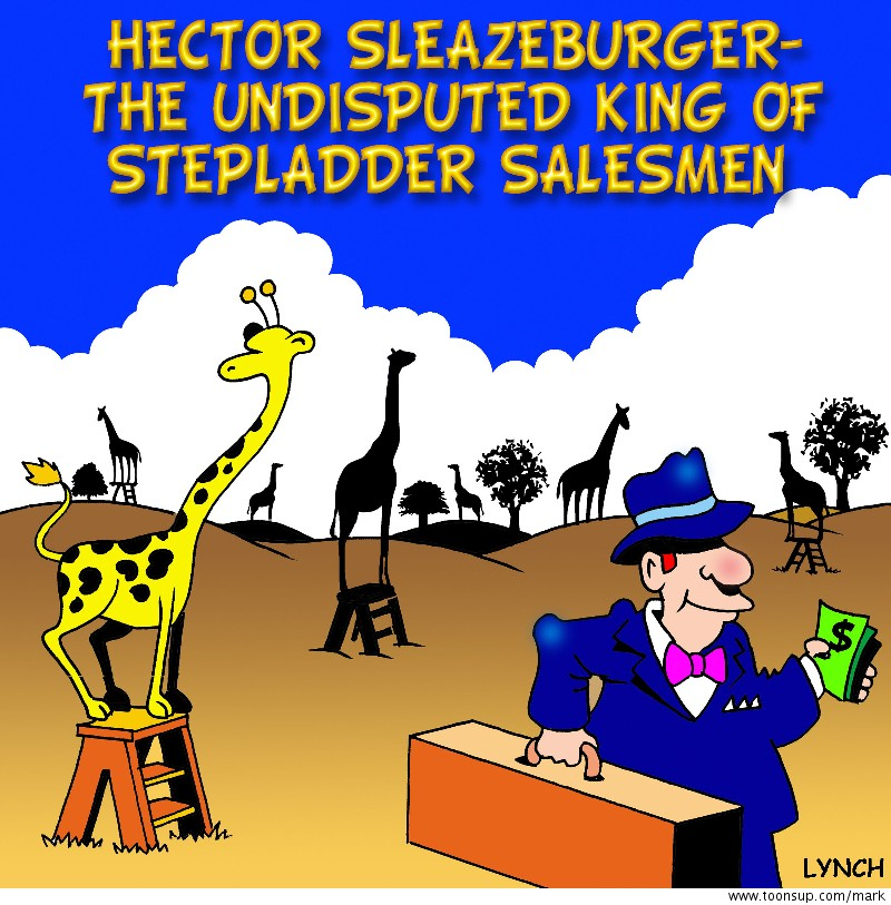 Cartoon: stepladder salesman 1