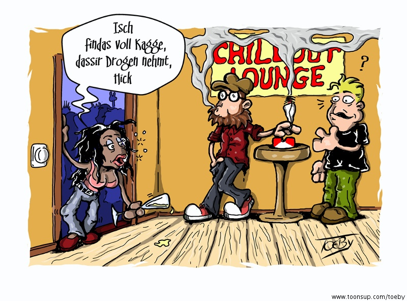 Cartoon: KLADDER-A-DATSCH: Neulich auf ner Studenten-Party 1