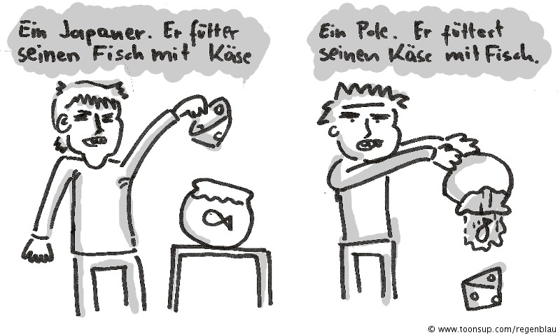 Cartoon: Fische füttern 1