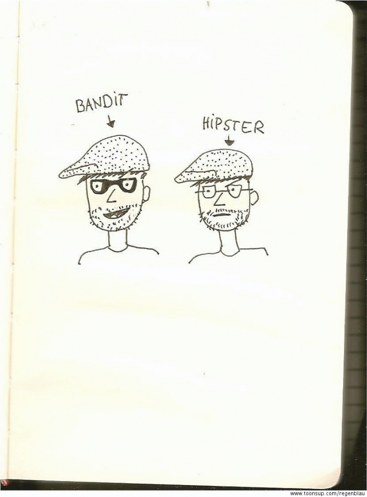 Cartoon: Bandit und Hipster 1