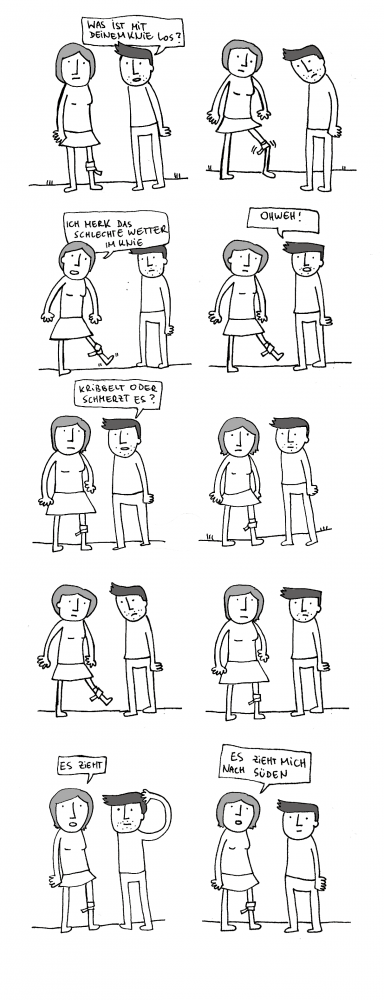 Comic: wetter und knie 1
