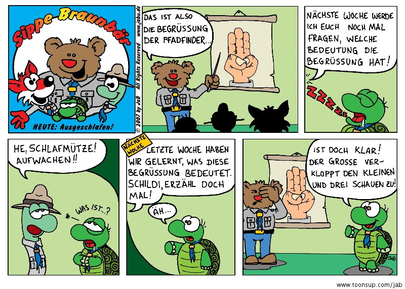 Cartoon: Der Pfadi-Gruß 1