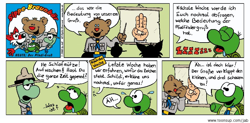 Cartoon: Der Pfadi-Gruß 2
