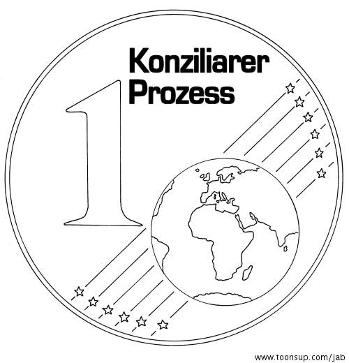 Illustration: Illu zum Konziliarer Prozess (mit Vorzeichnung) 3