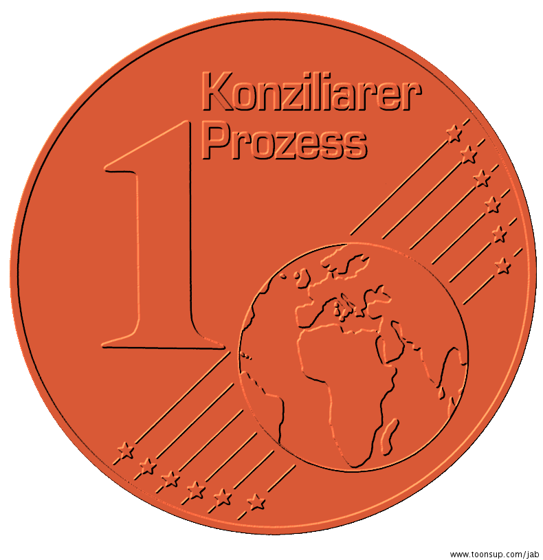 Illustration: Illu zum Konziliarer Prozess (mit Vorzeichnung) 5