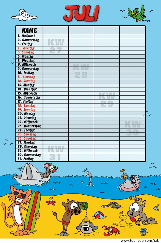 Illustration: Familienkalender 2009 8