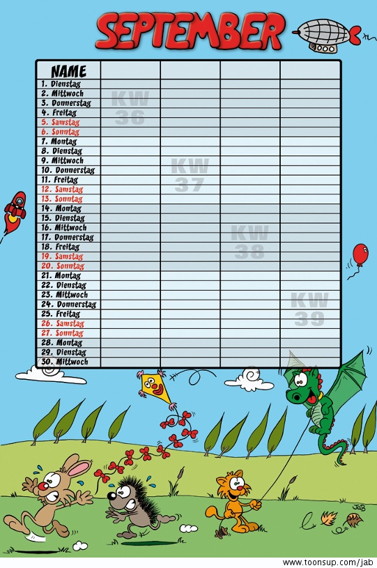 Illustration: Familienkalender 2009 10