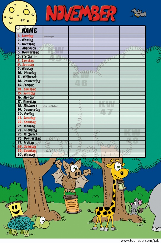 Illustration: Familienkalender 2009 12