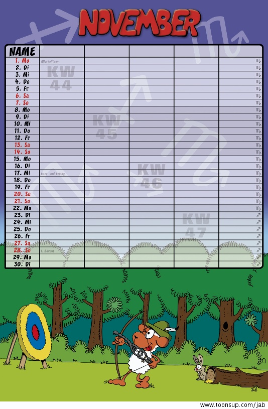 Illustration: Familienkalender 2010 12