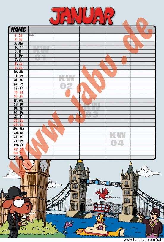 Illustration: Familienkalender 2011 2