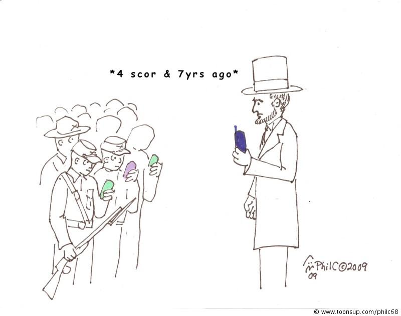 Cartoon: If Lincoln Gave The Gettysburg Address Today 1