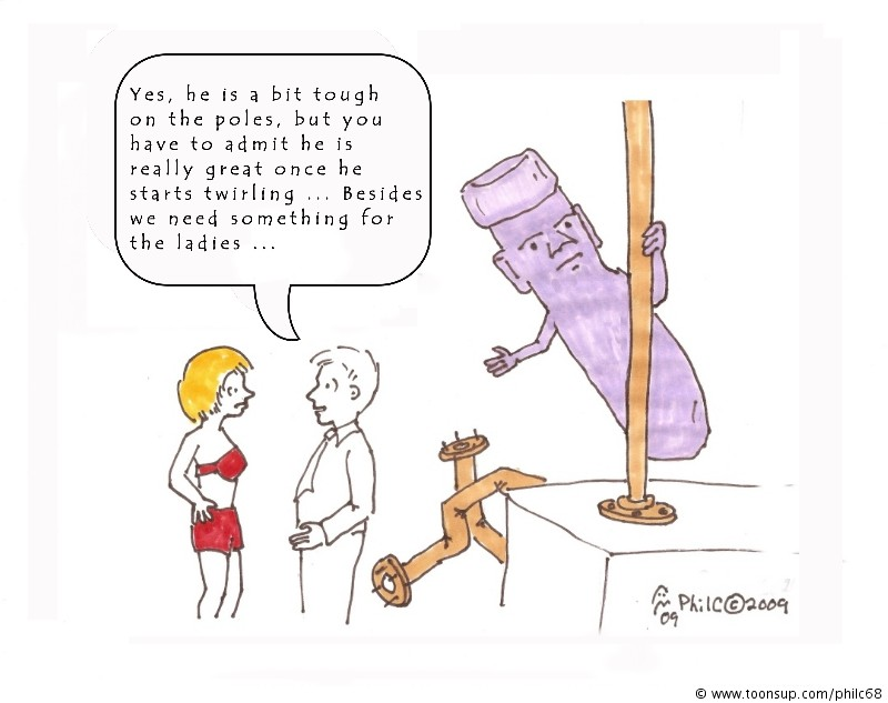 Cartoon: Moai Tries Pole Dancing 1