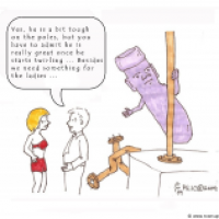 Moai Tries Pole Dancing