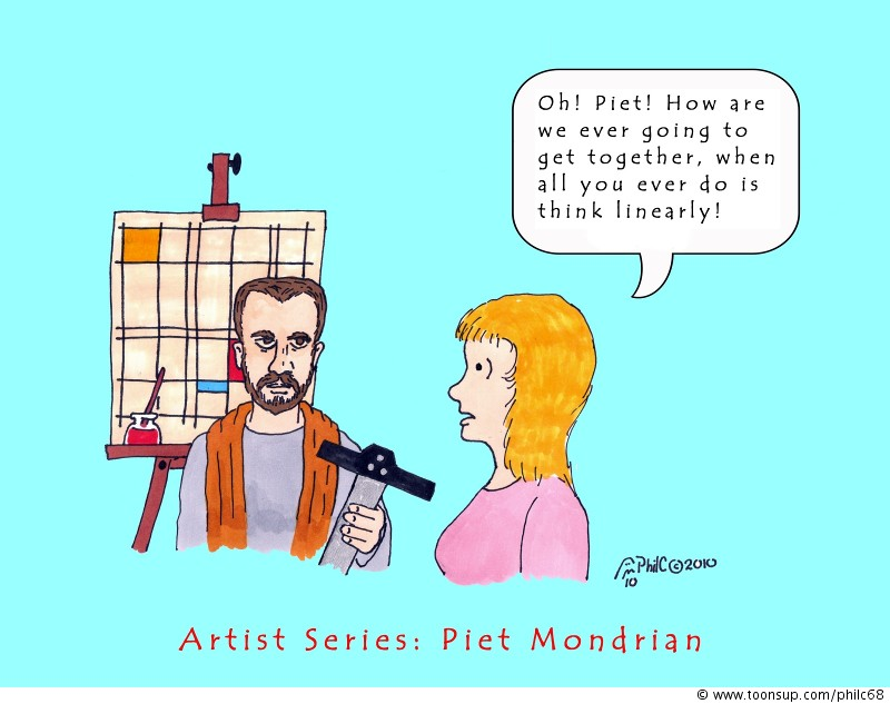 Cartoon: Artist Series: Piet Mondrian 1