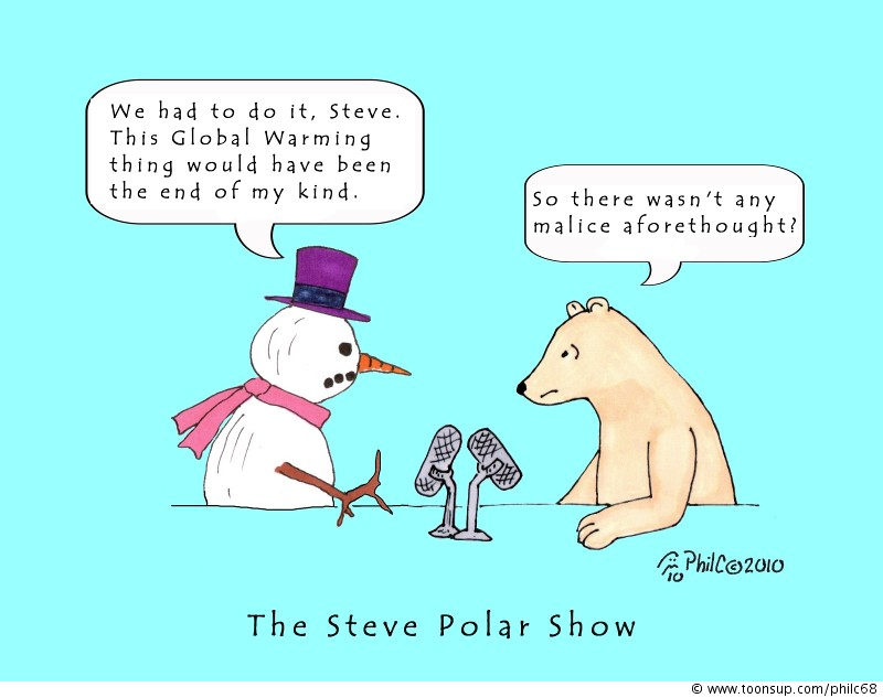 Cartoon: Steve Polar Interviews the Evil Dr. Snow 1