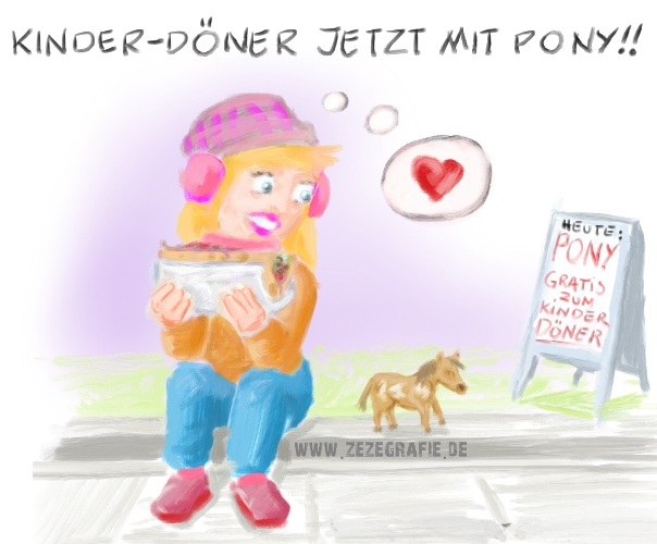 Cartoon: Jetzt auch Kinder-Döner mit Pony!!! 1