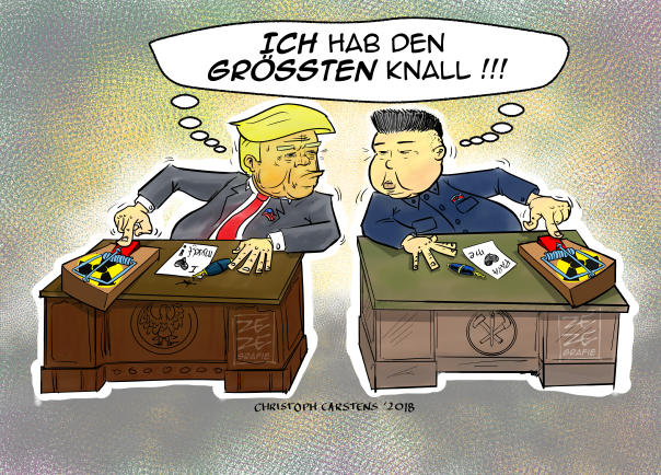 Caricature: Donald Trum vs. Kim Jong Un 1