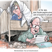 Karrikatur: Wehrdienstdebakel 1