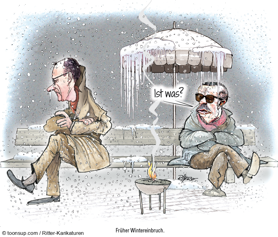 Karrikatur: Früher Wintereinbruch 1