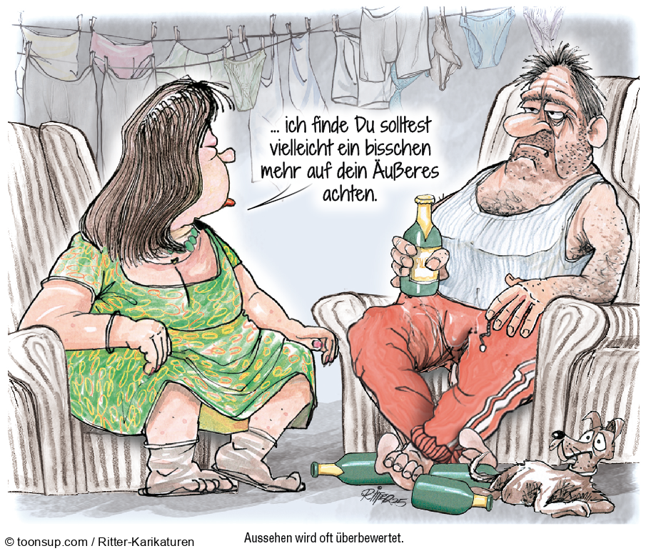 Caricature: Herren in Jogginghosen 1