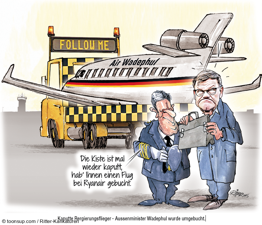 Caricature: Kaputte Rergierungsflieger 1