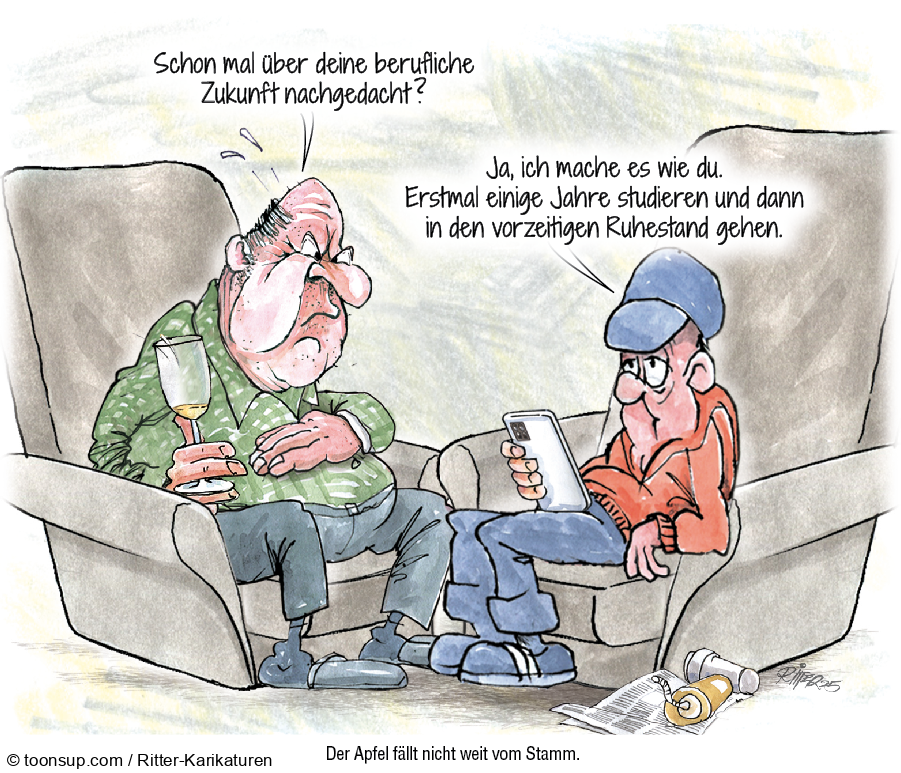 Karrikatur: Berufliche Zukunft 1