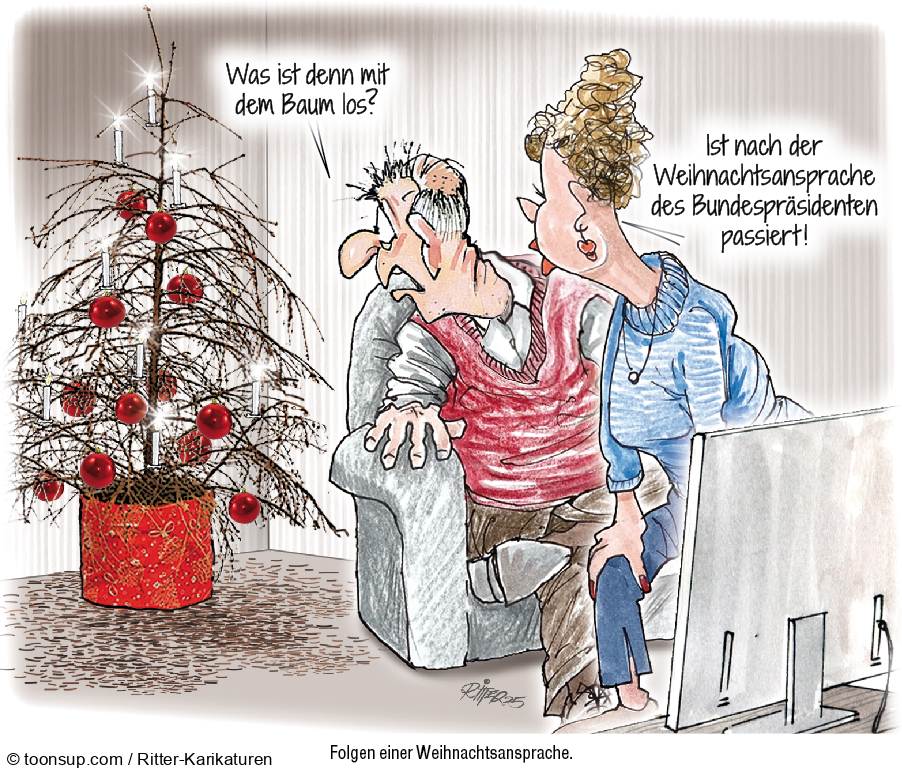 Caricature: Weihnachtsansprache 1