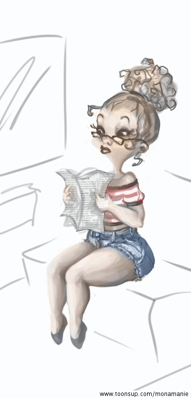 Illustration: Frau in der Ubahn 1