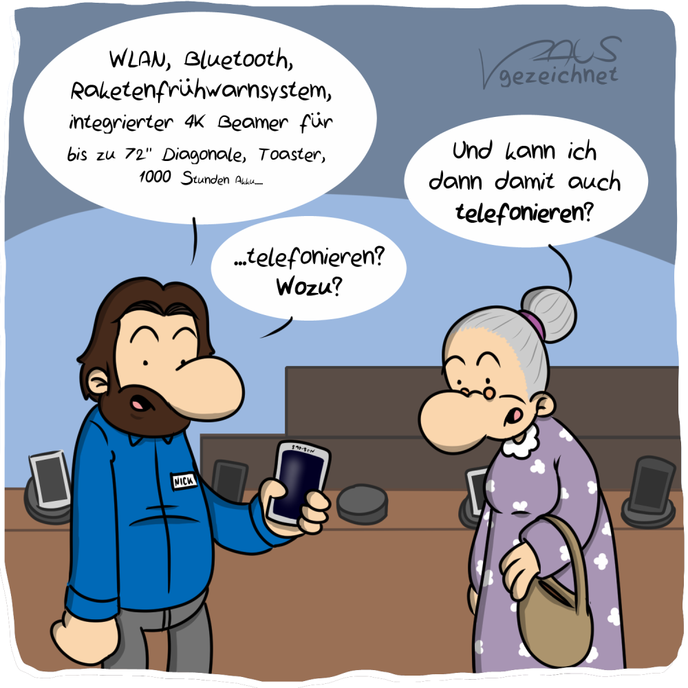 Cartoon: Telefonieren? 1
