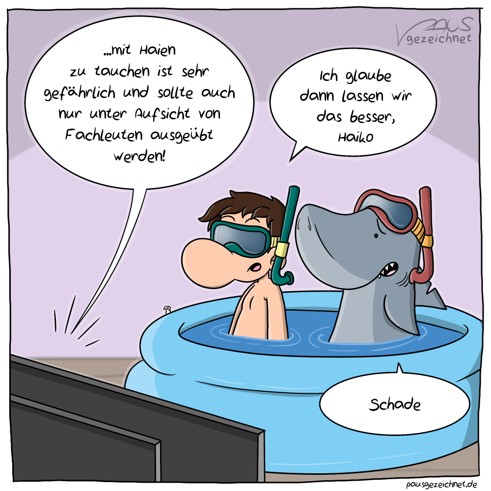 Cartoon: Haitauchen 1