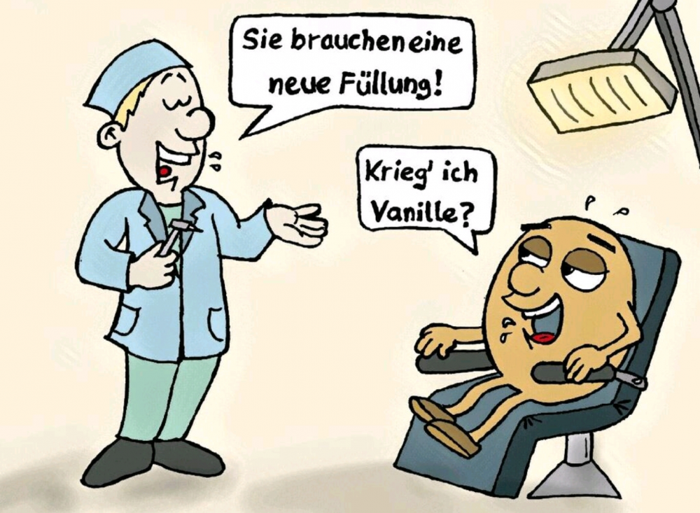 Cartoon: Donut beim Zahnarzt 1
