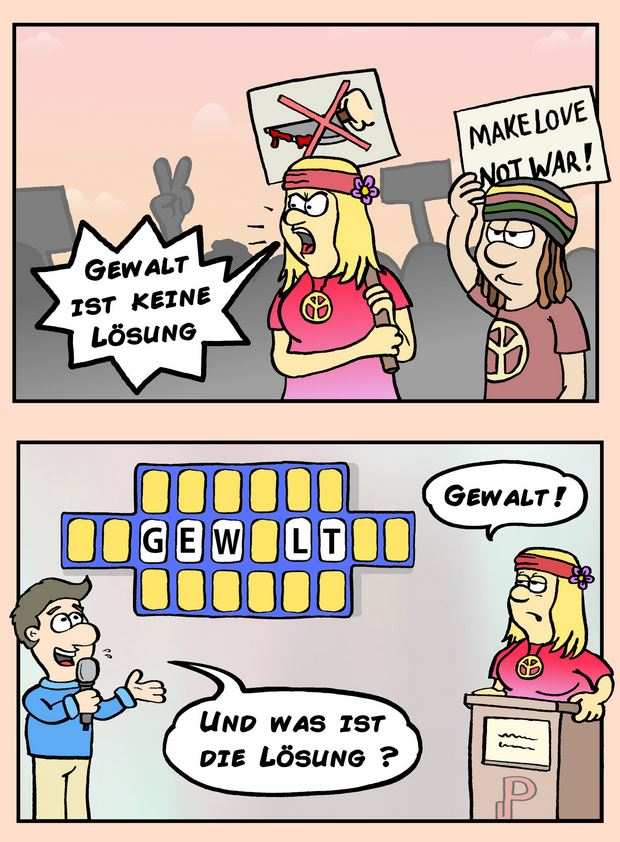 Cartoon: GEWALT ist (k)eine Lösung! 1