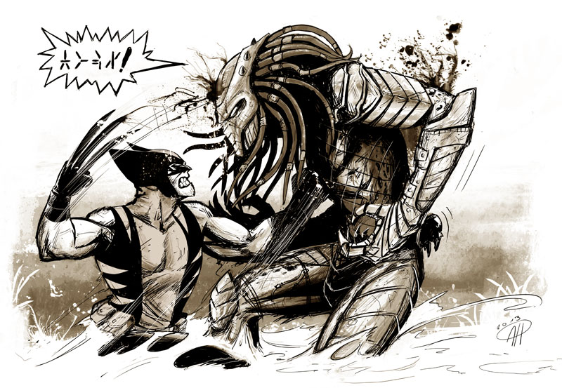 Illustration: Wolverine vs. Predator 1