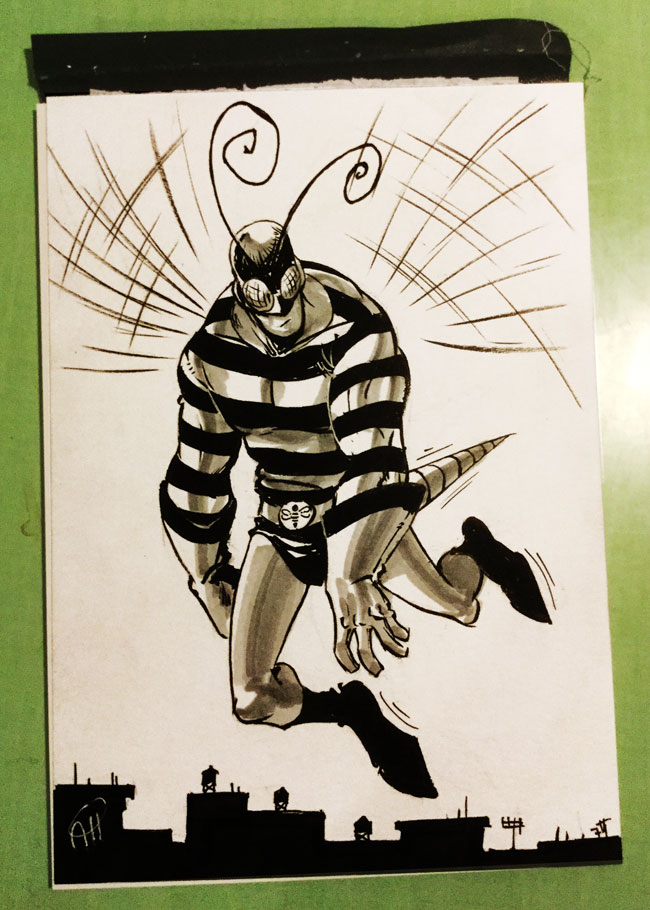 Illustration: Inktober 2015, Tag #3 - The Bee-Man 1