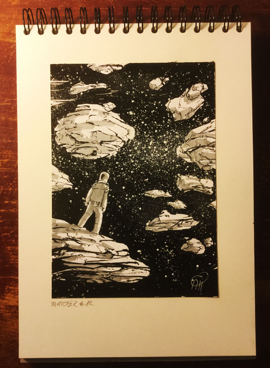 Illustration: Inktober 2015, Tag 12 - Still in space 1